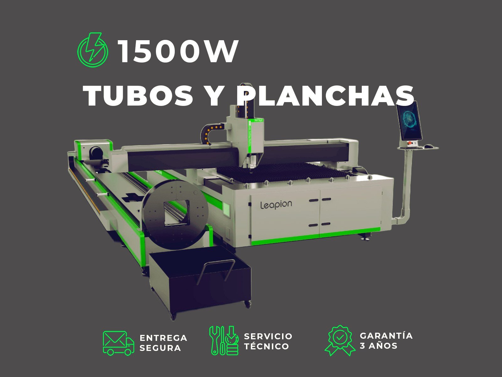 Cortadora Láser Fibra Tubo y Plancha 1500W